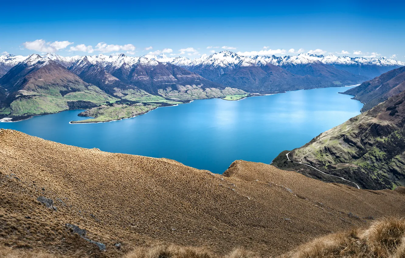 Photo wallpaper mountains, lake, New Zealand