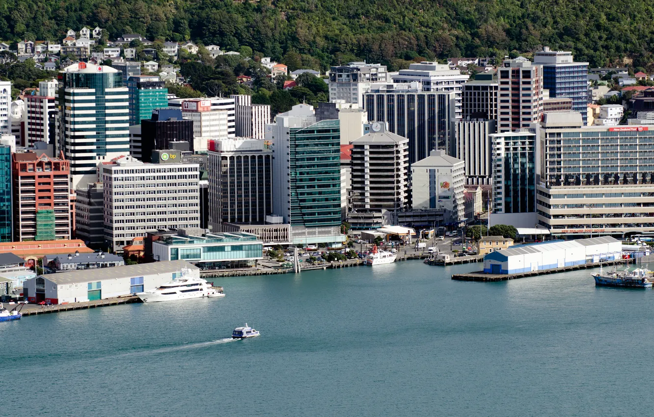 Photo wallpaper water, waterfront, landmark, wellington, central business district