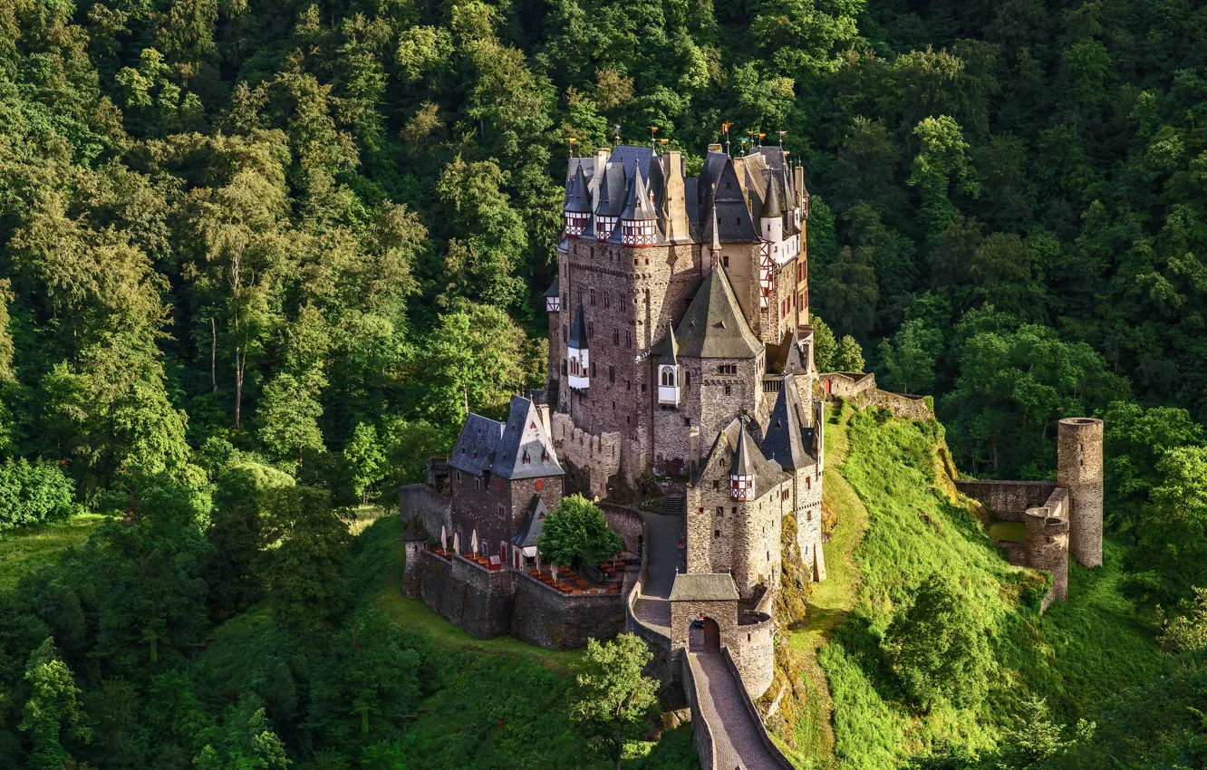 Photo wallpaper castle, hills, Germany, ELTZ
