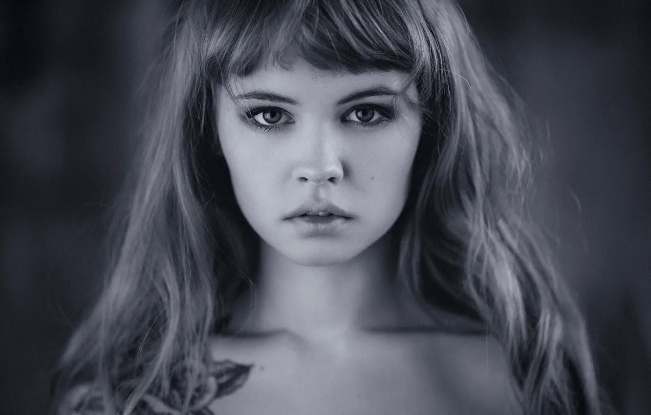 Photo wallpaper portrait, tattoo, bokeh, Nastya, Anastasia Shcheglova