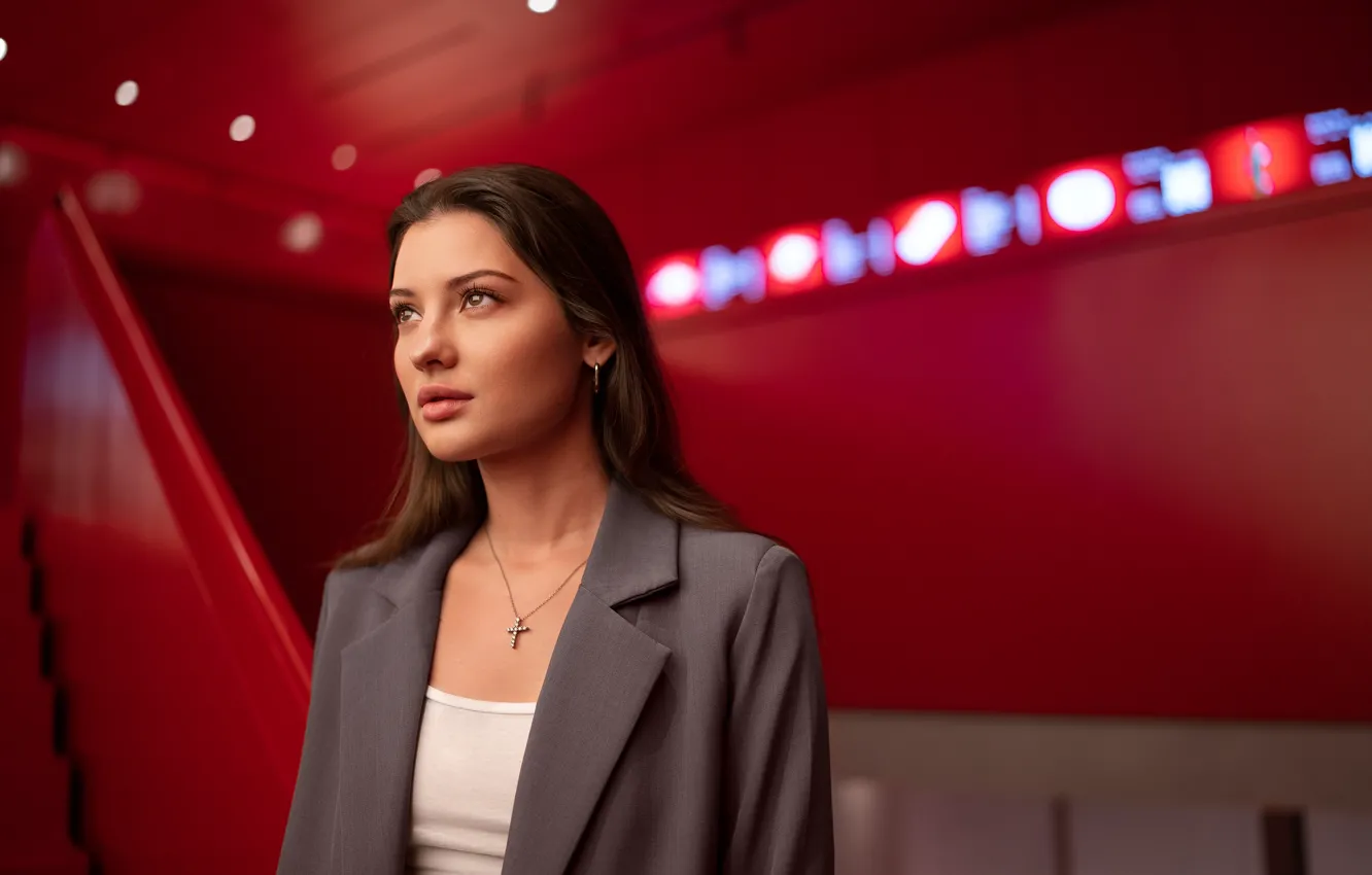 Photo wallpaper girl, close-up, lights, beauty, Andrew Brandis, Andrey Brandis, Ksusha Koss