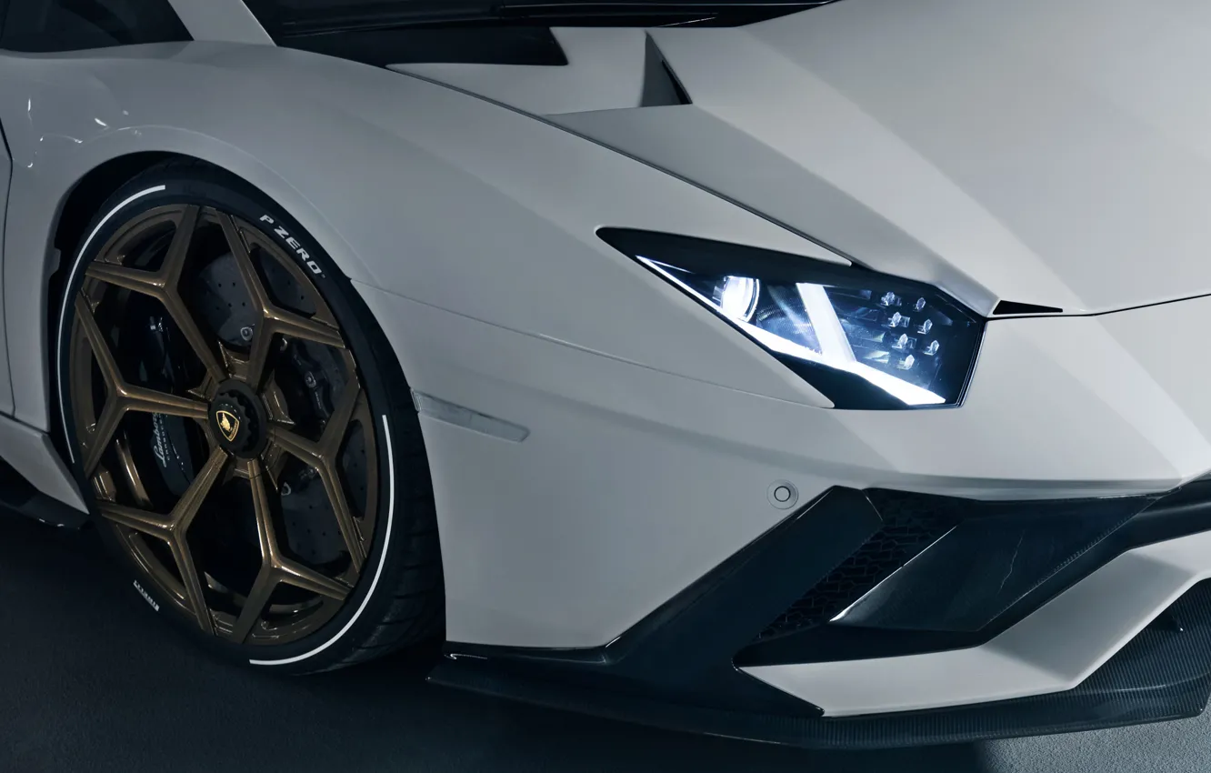 Photo wallpaper Lamborghini, headlight, wheel, supercar, 2018, the front part, Novitec Torado, Aventador S