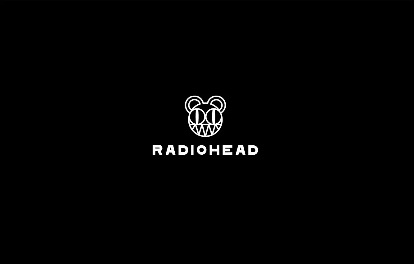 Photo wallpaper music, logo, group, black background, Radiohead
