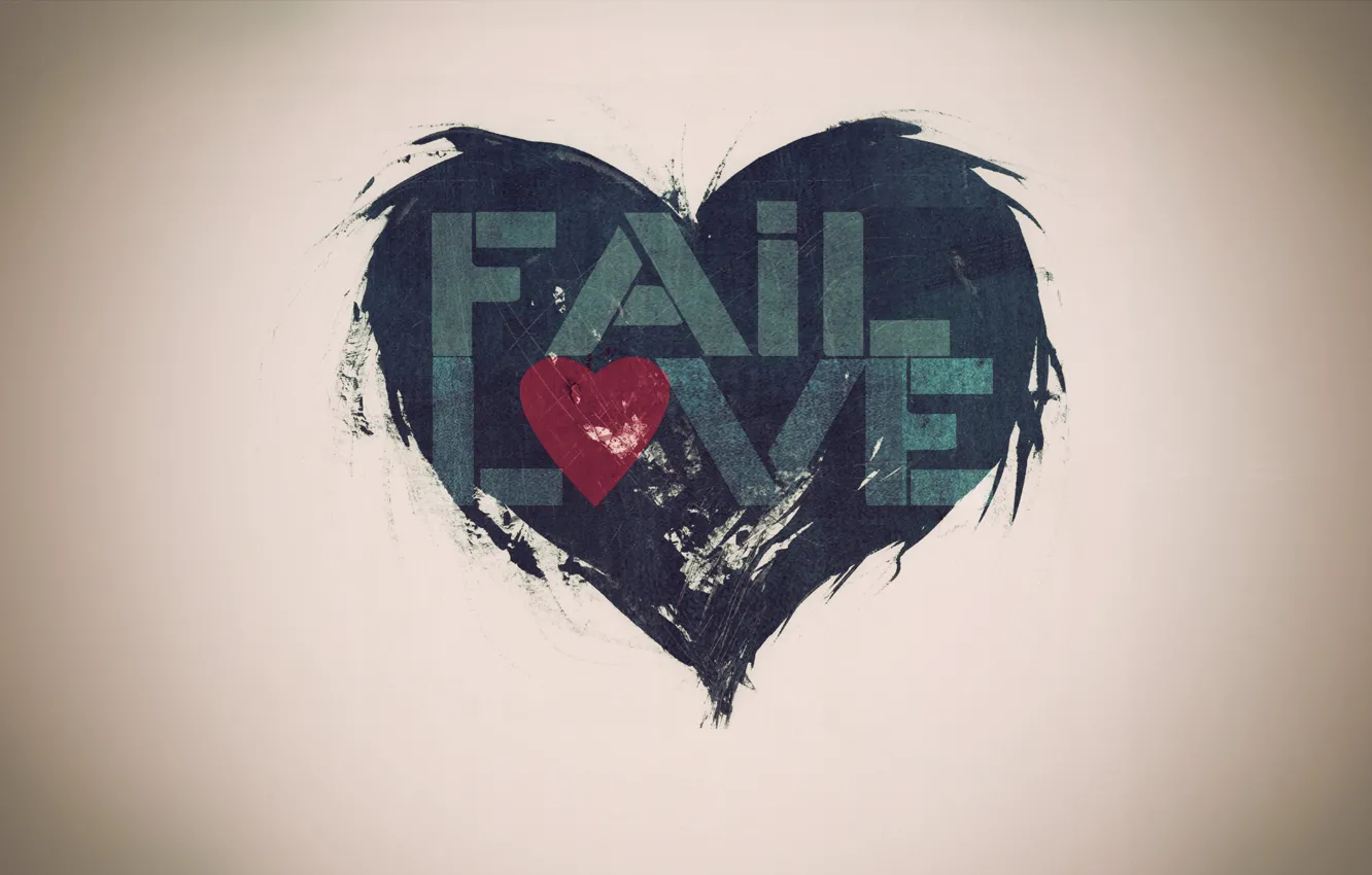 Photo wallpaper mood, heart, graphics, love, fail