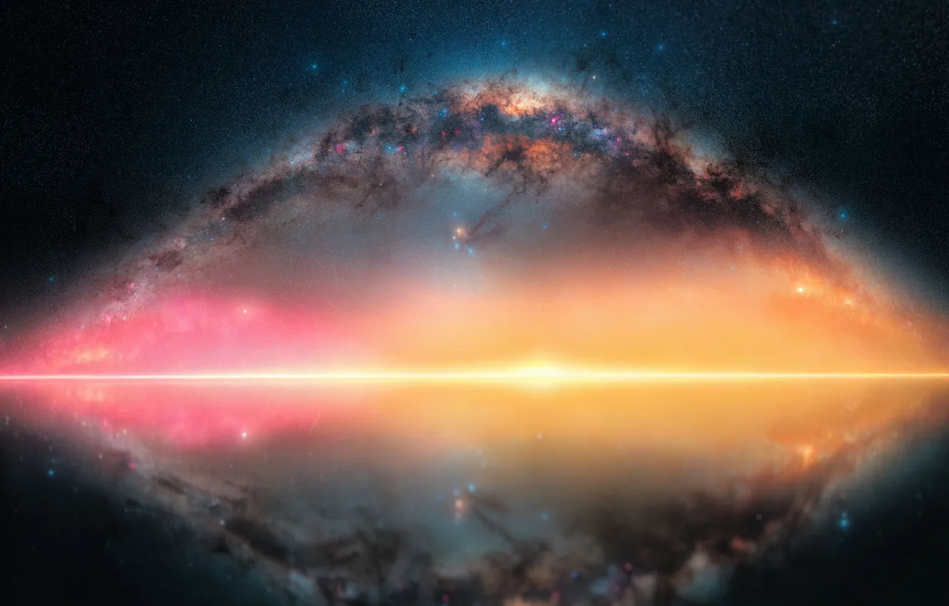 Photo wallpaper space, stars, sunset, space, the milky way, sunset, stars, Milky Way