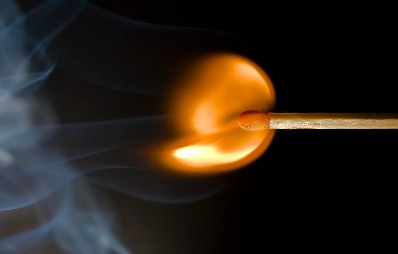 Photo wallpaper lights, flame, smoke, matches, sulfur