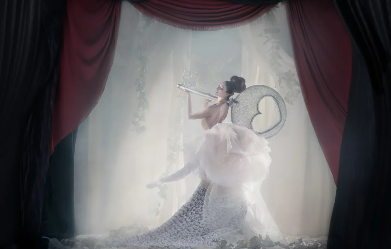 Photo wallpaper fantasy, magic, Music, box, studio, key, outdoor, Ballerina