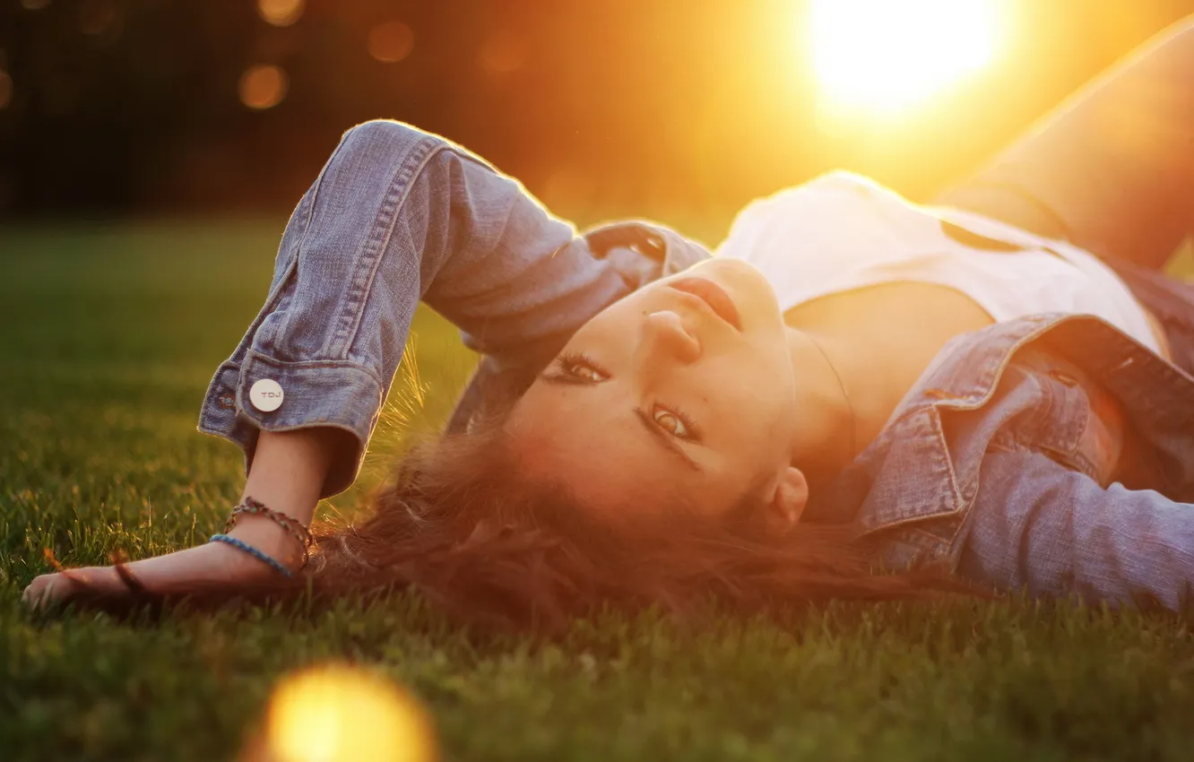 Photo wallpaper girl, light, Teffi