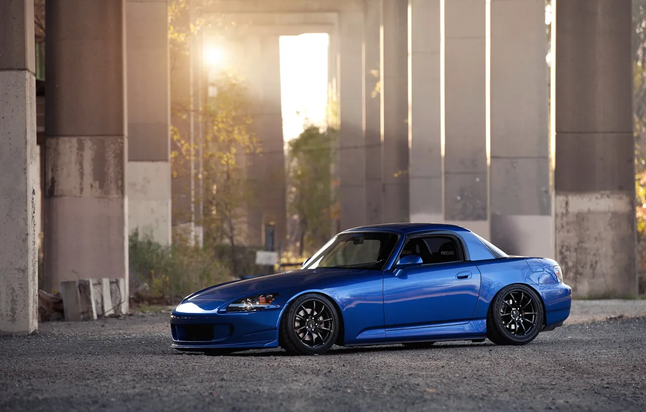 Photo wallpaper blue, tuning, honda, Honda, low, s2000