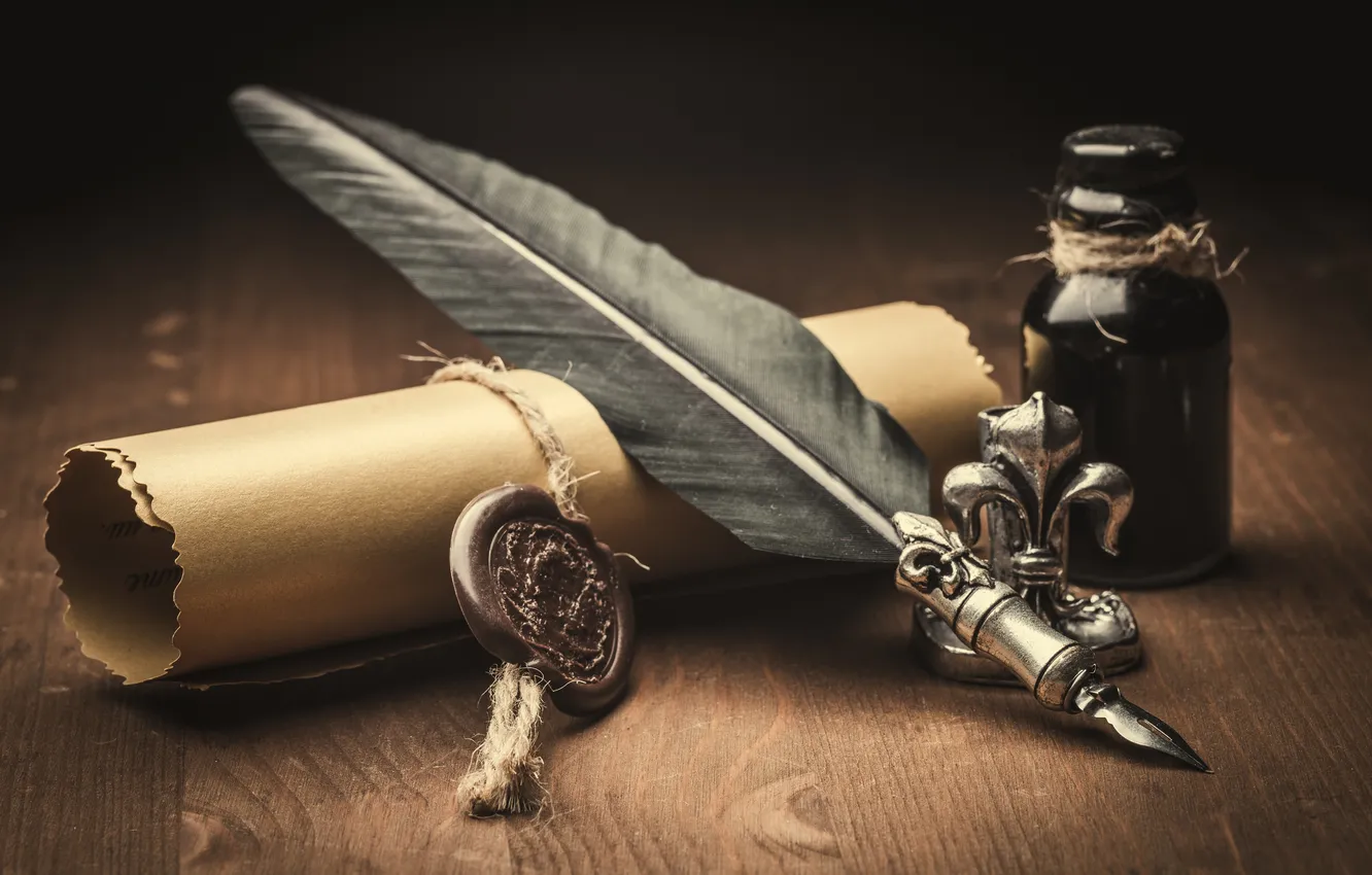 Photo wallpaper life, letter, instrument, mail, inkwell, Manuscript, impress, inkstand