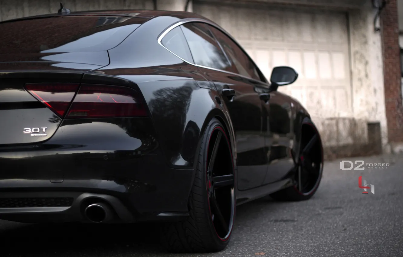 Photo wallpaper black, With Deep Concave CV2 Wheels By D2FORGED, Audi A7