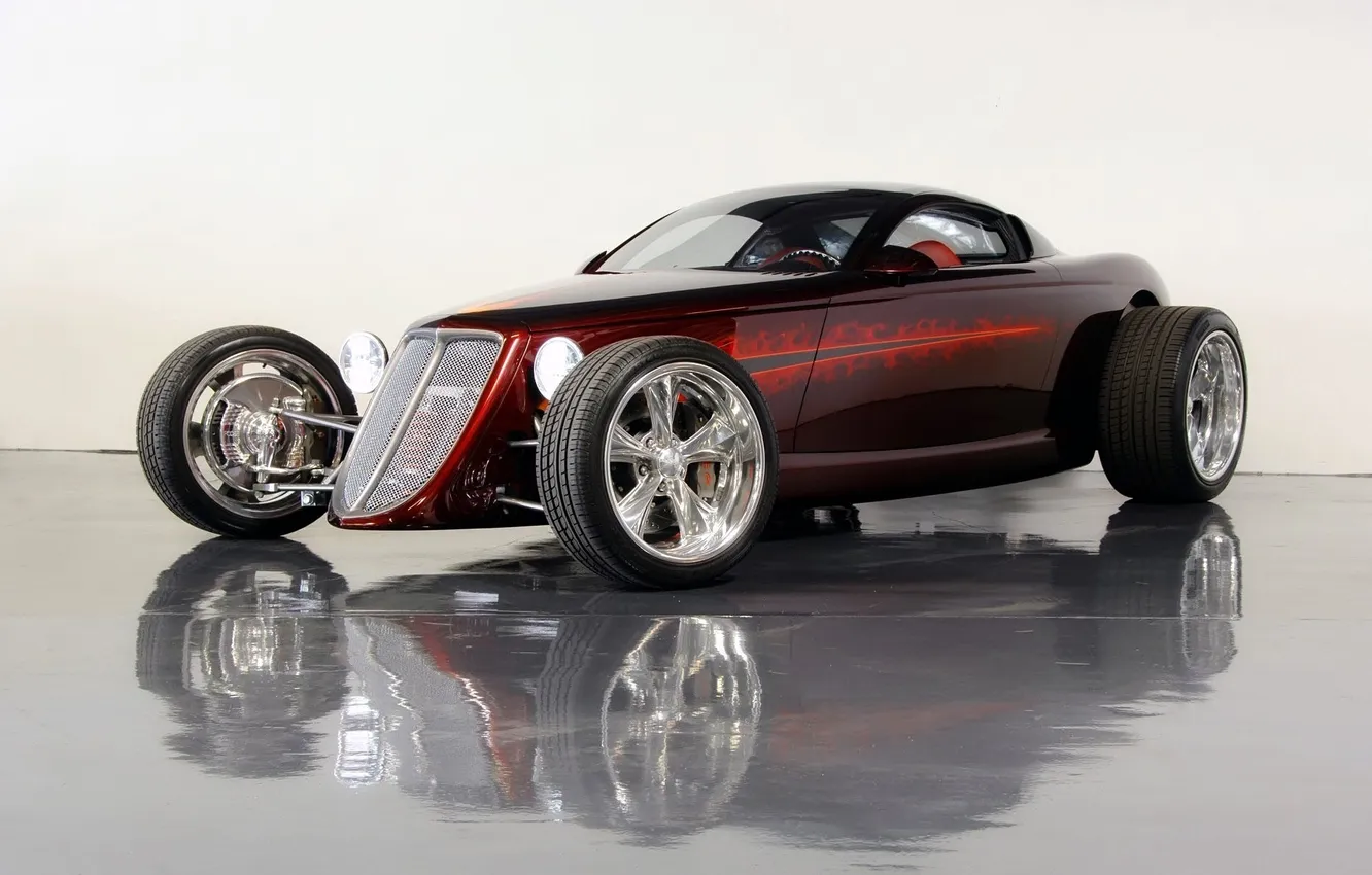 Photo wallpaper red, lights, color, airbrushing, hot rod