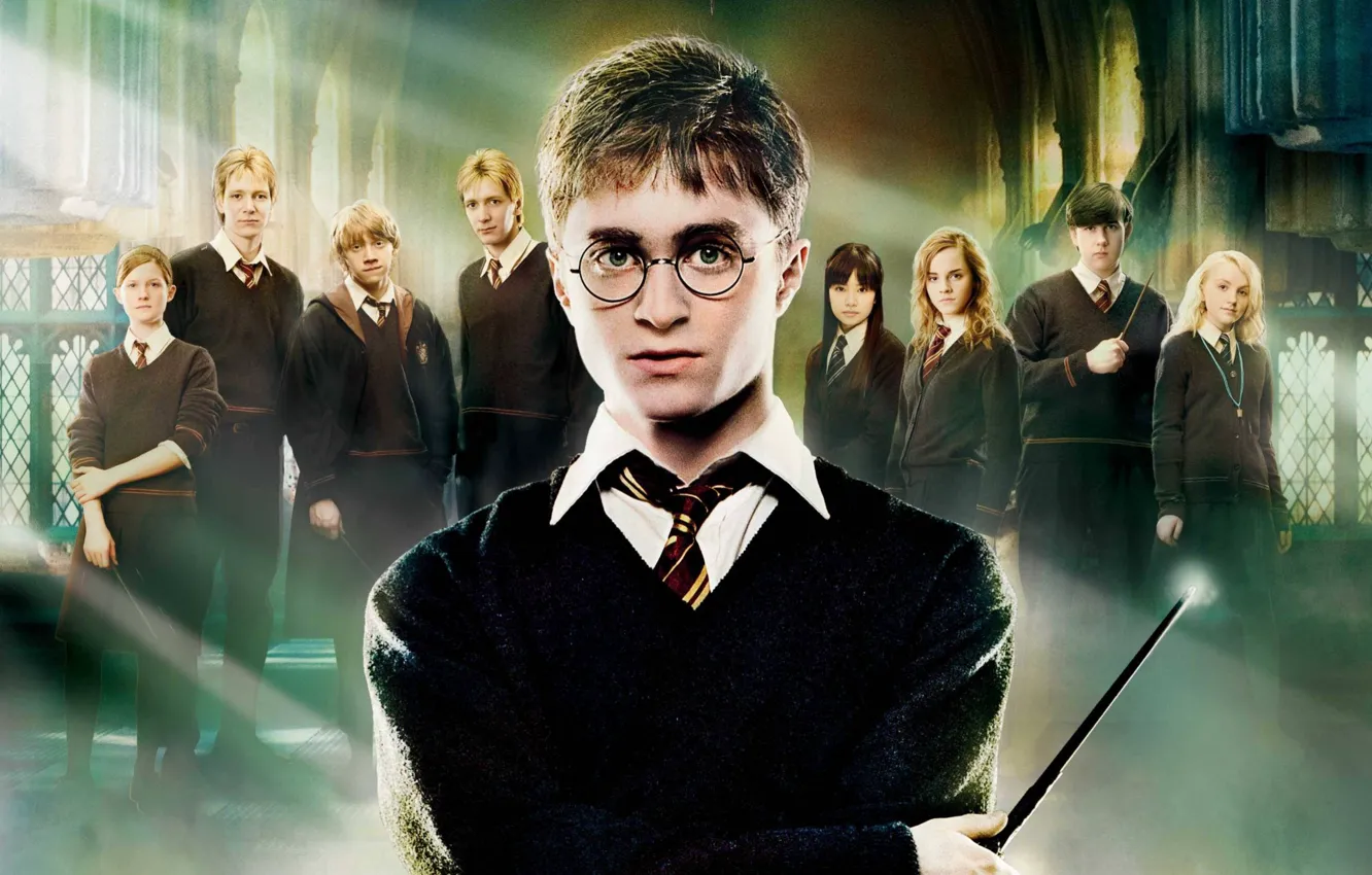 Photo wallpaper Emma Watson, Daniel Radcliffe, Rupert Grint, Harry Potter and the order of the Phoenix, Zhou …