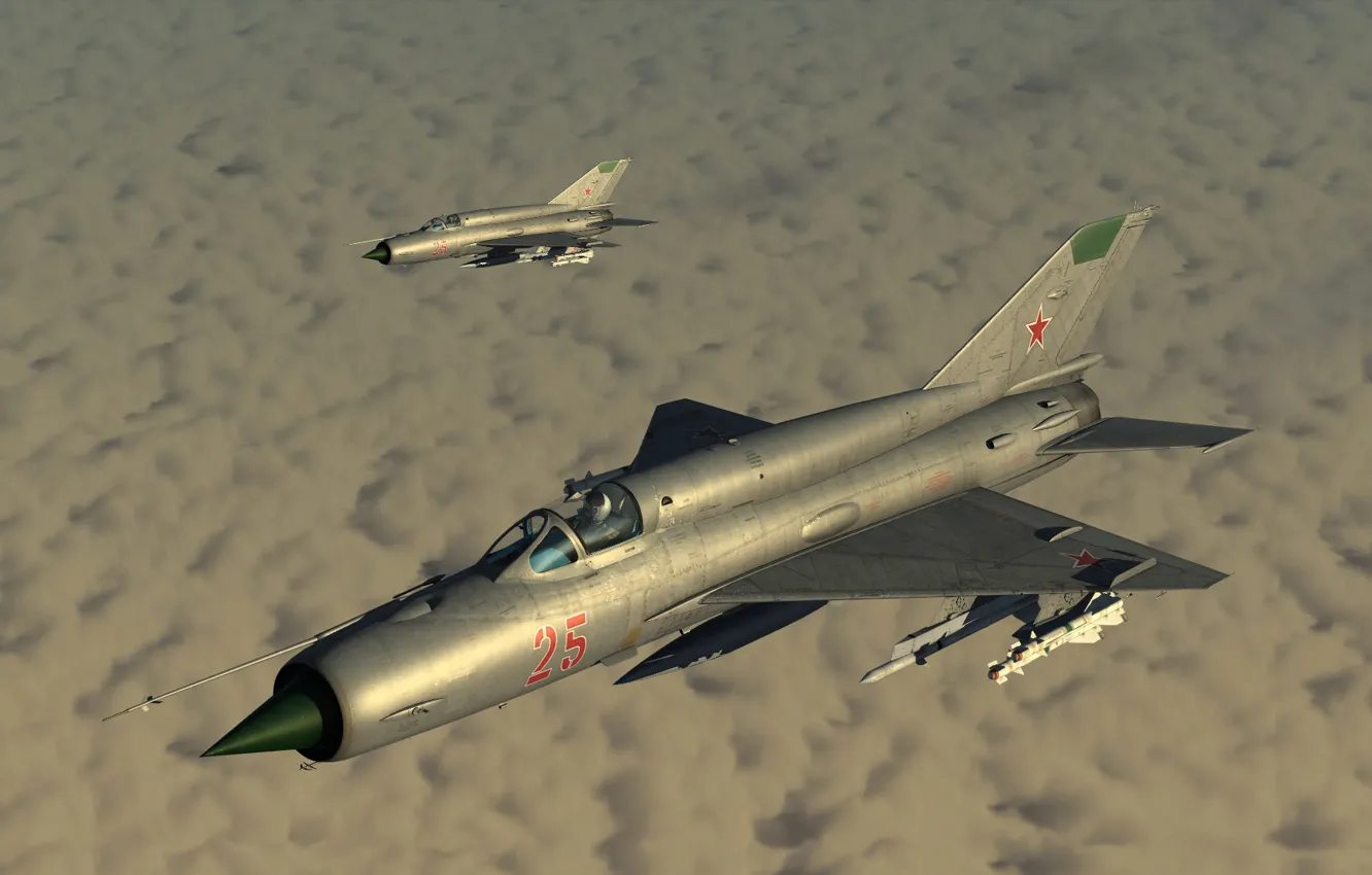 Photo wallpaper KB MiG, MiG-21bis, Frontline fighter, Cloud
