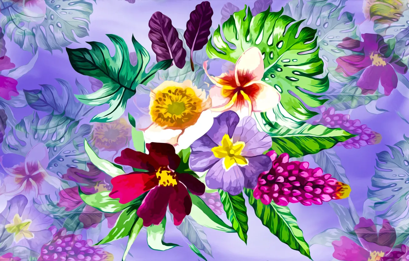 Photo wallpaper Graphics, Flowers, Background