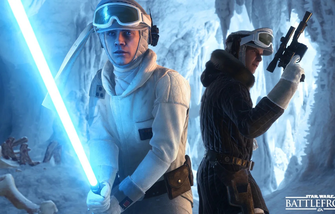 Photo wallpaper the game, Electronic Arts, Luke Skywalker, DICE, Han Solo, star wars battlefront, Hoth