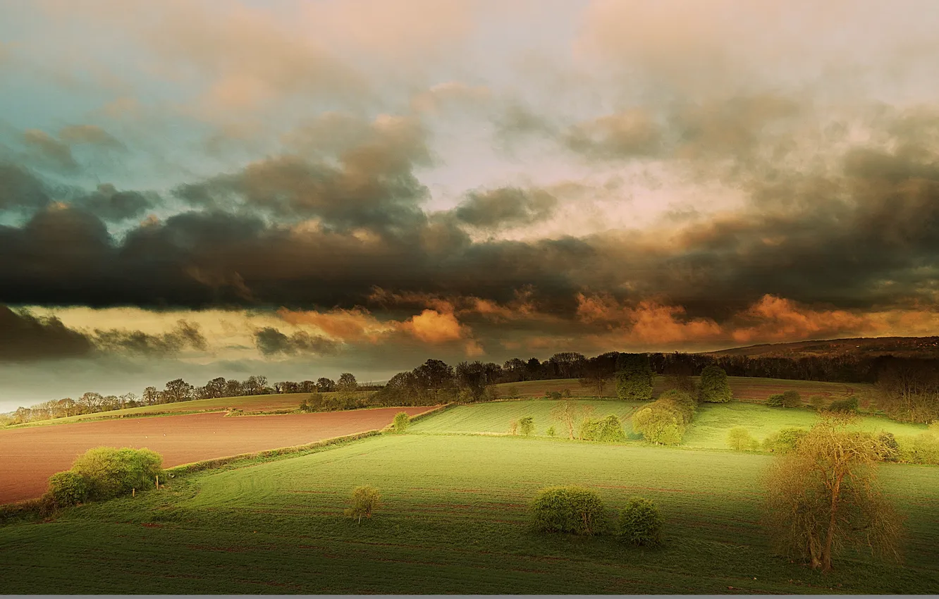 Photo wallpaper England, morning, County, Gloucestershire