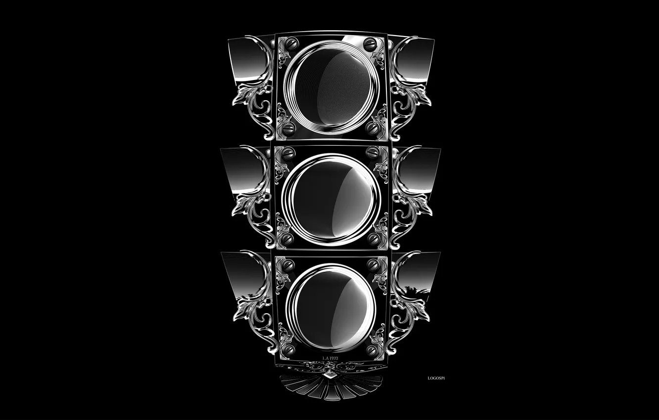 Photo wallpaper figure, vector, traffic light, black and white