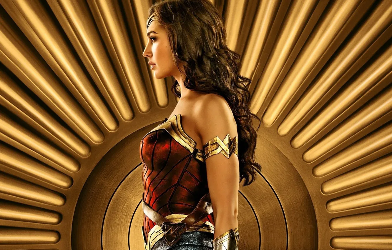 Photo wallpaper cinema, Wonder Woman, armor, movie, brunette, film, warrior, DC Comics