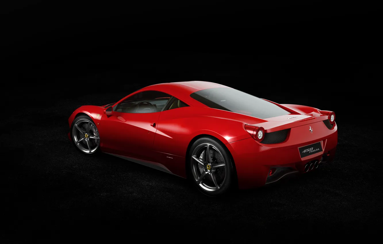 Photo wallpaper Ferrari, Red, 458, Widescreen, Italia, Supercar, Italian, Rear