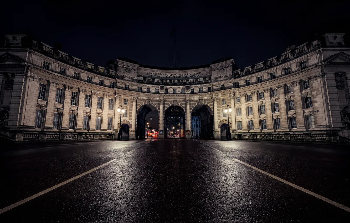Photo wallpaper night, England, London, Admiralty Arch