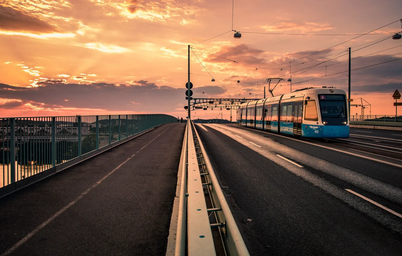 Photo wallpaper sunset, the evening, Sweden, Gothenburg