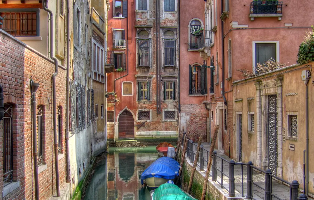 Photo wallpaper water, home, boats, Venice