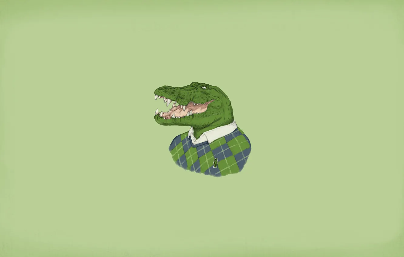 Photo wallpaper crocodile, sweater, alligator, lacoste, it's in the fabric, blondiegbg