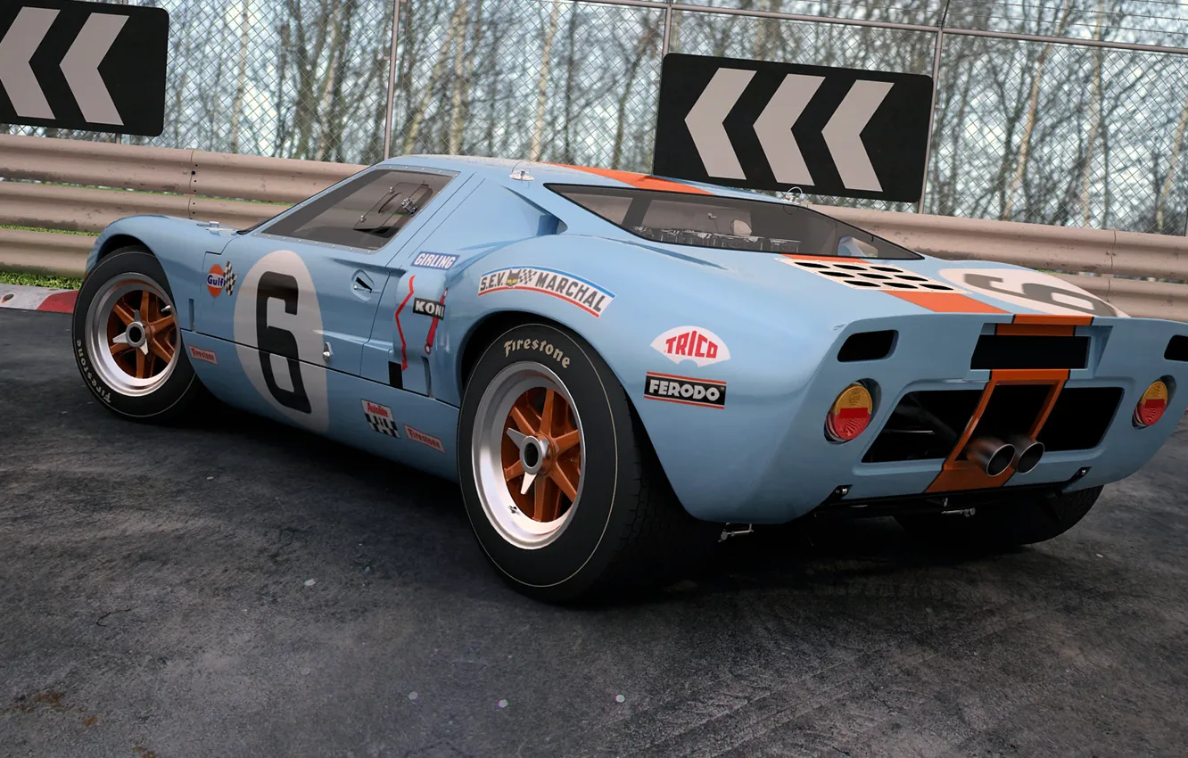 Photo wallpaper coupe, Ford, art, sports car, GT40, dangeruss, sports car