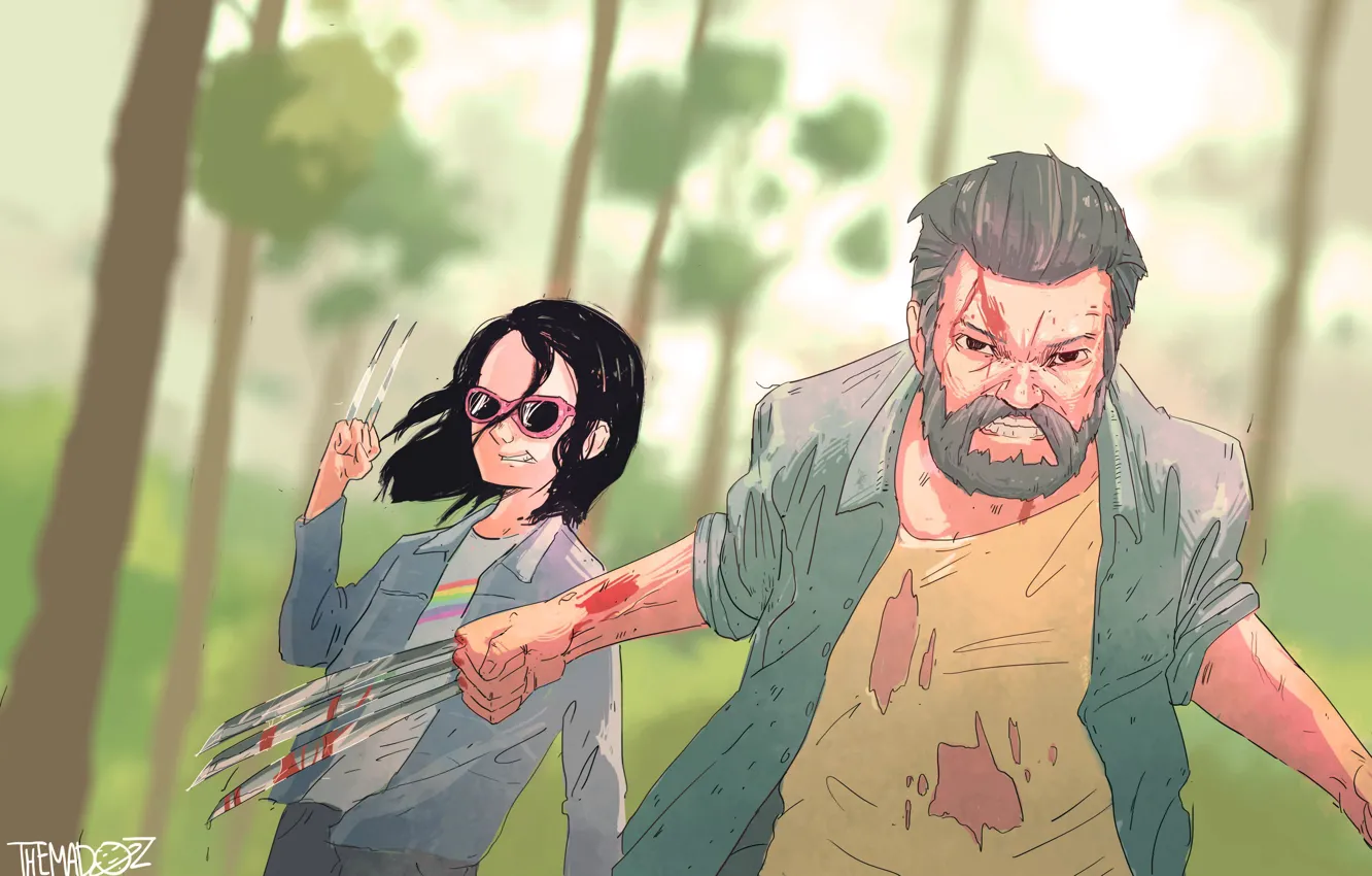 Photo wallpaper Wolverine, Hugh Jackman, Logan, art, X-23