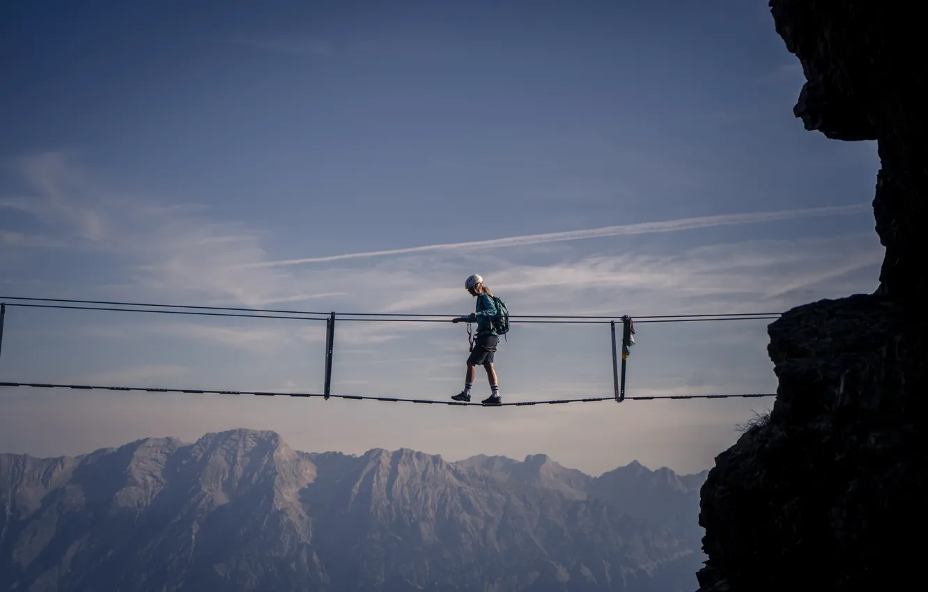 Photo wallpaper girl, mountains, nature, sport, Austria, climbing, Austria, Karwendel