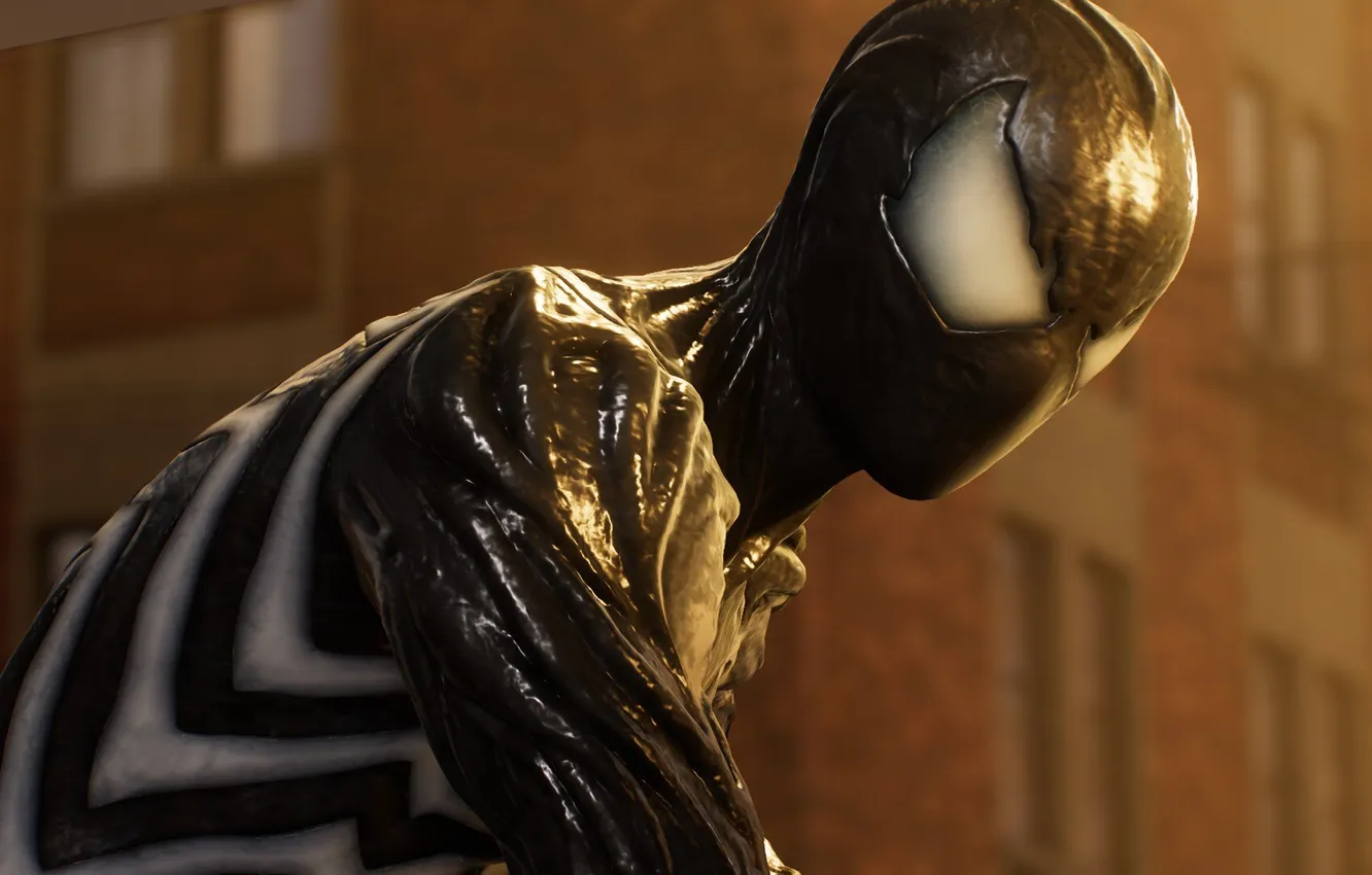 Photo wallpaper evil, Symbiote, black suit, Marvel Spider Man 2