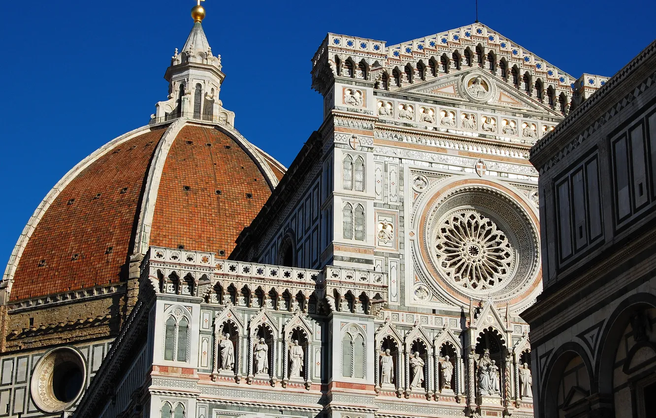 Photo wallpaper the sky, Gothic, Italy, Florence, the dome, Duomo, the Cathedral of Santa Maria del Fiore