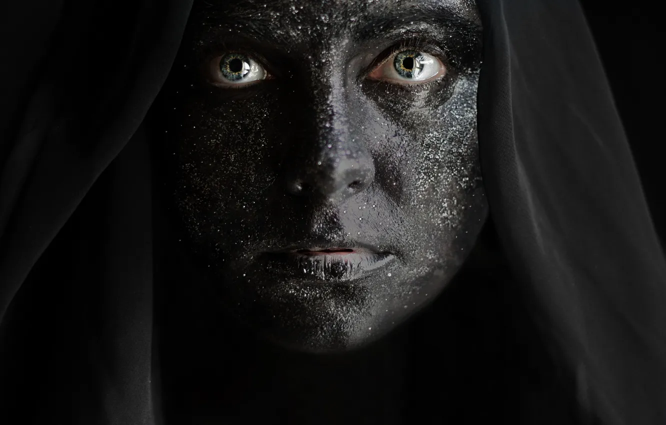 Photo wallpaper girl, paint, makeup