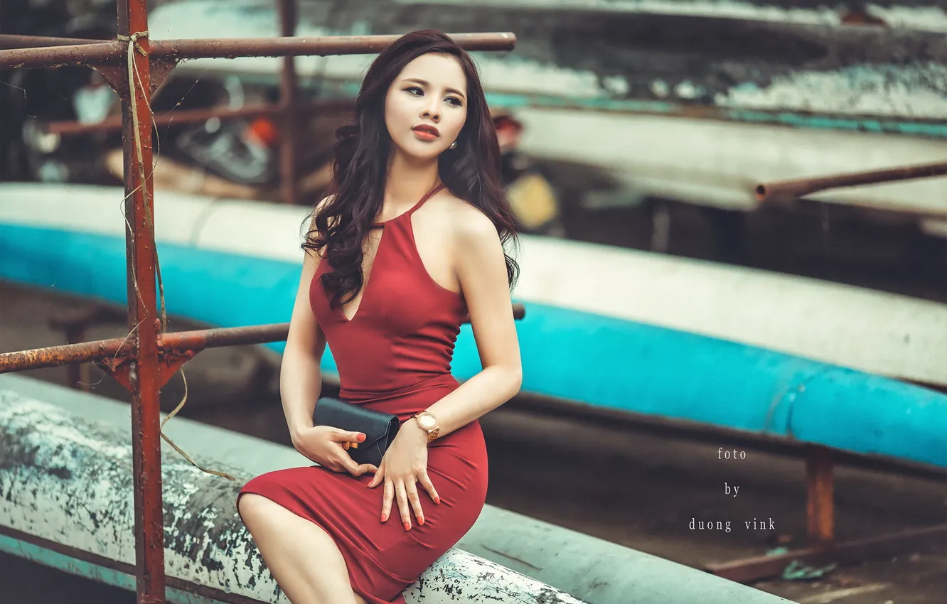 Photo wallpaper look, girl, pose