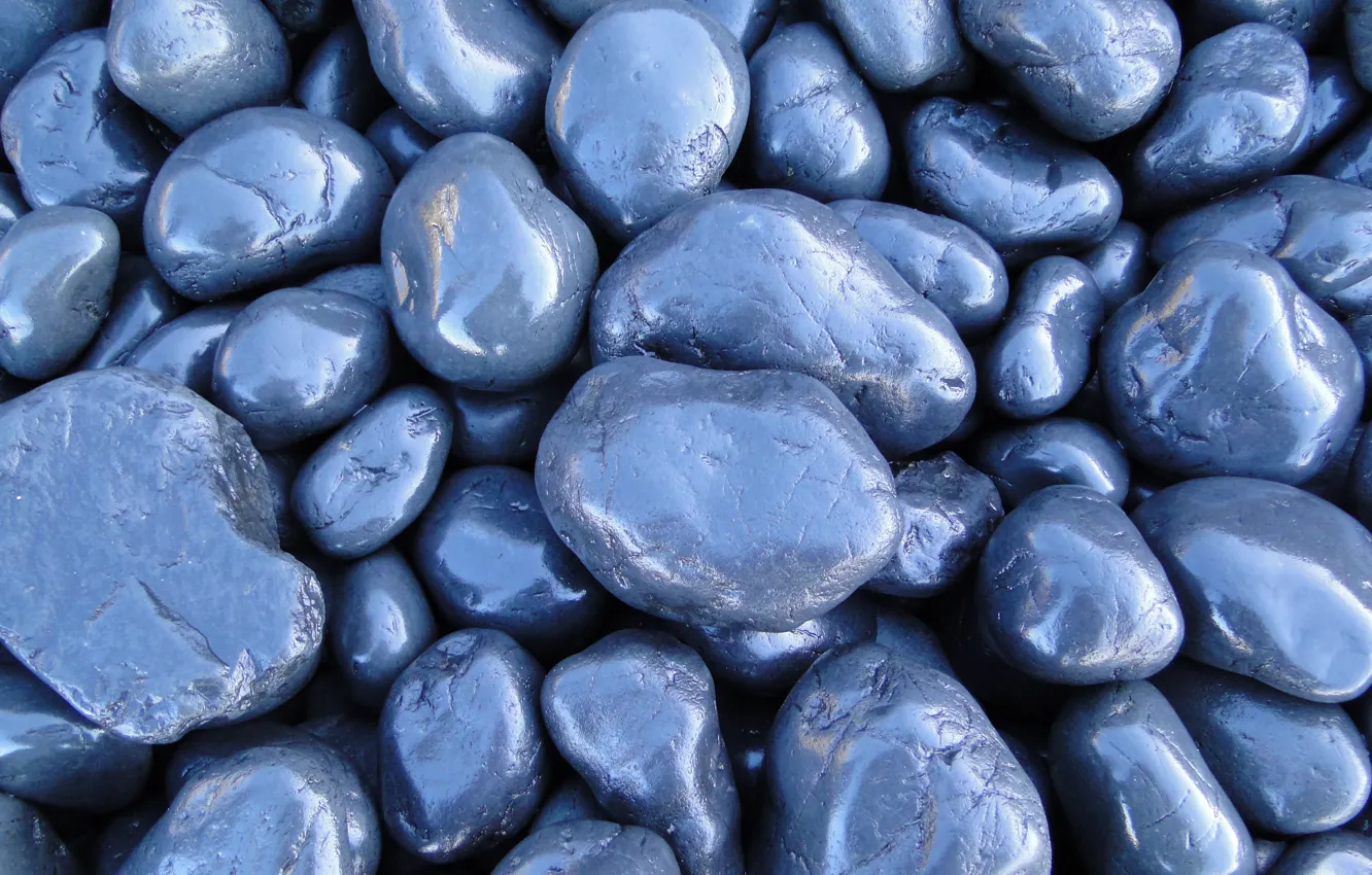 Photo wallpaper Blue, stones, shiny