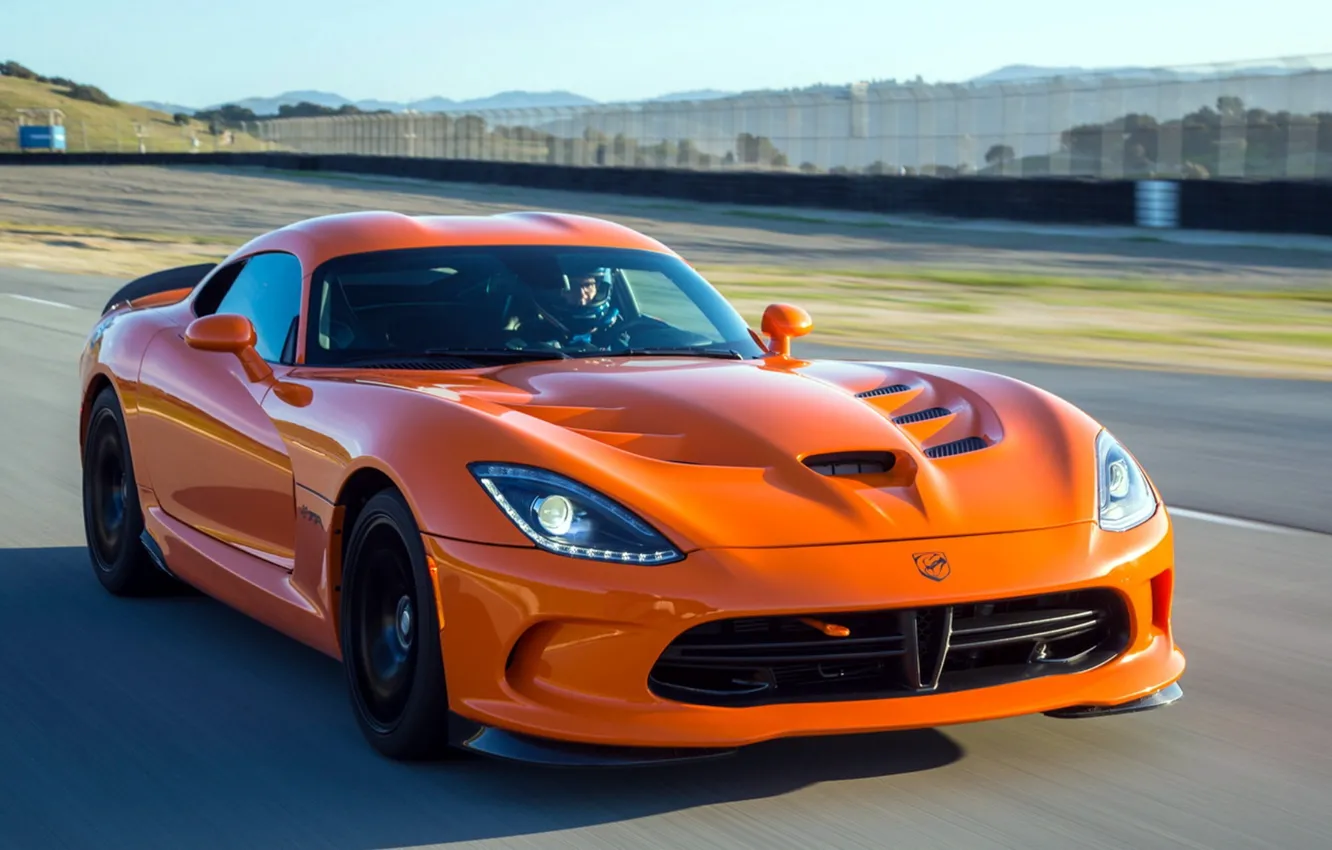 Photo wallpaper machine, orange, speed, Dodge, supercar, Viper, SRT