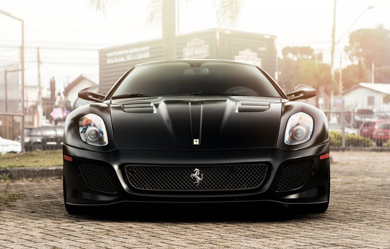 Photo wallpaper Black, Coupe, GTO, Ferrari 599, Supercar, Black