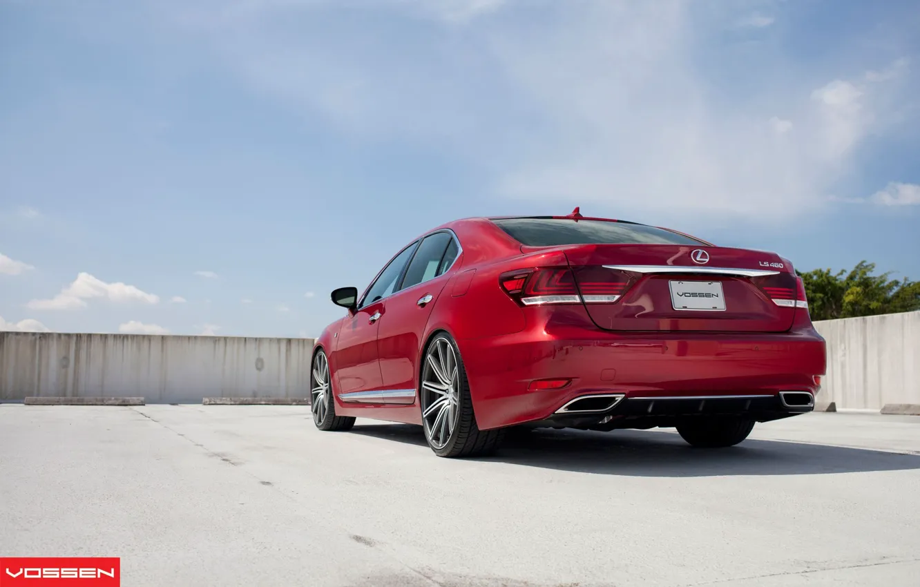 Photo wallpaper red, Vossen, Lexus LS460