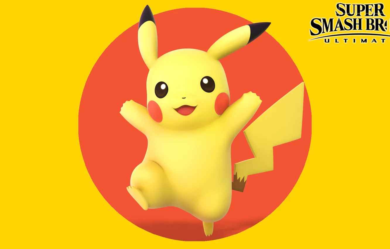 Photo wallpaper circles, Pikachu, pokemon, Super Smash Bros