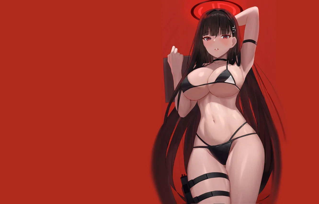 Photo wallpaper hot, sexy, long hair, boobs, anime, breasts, babe, bikini