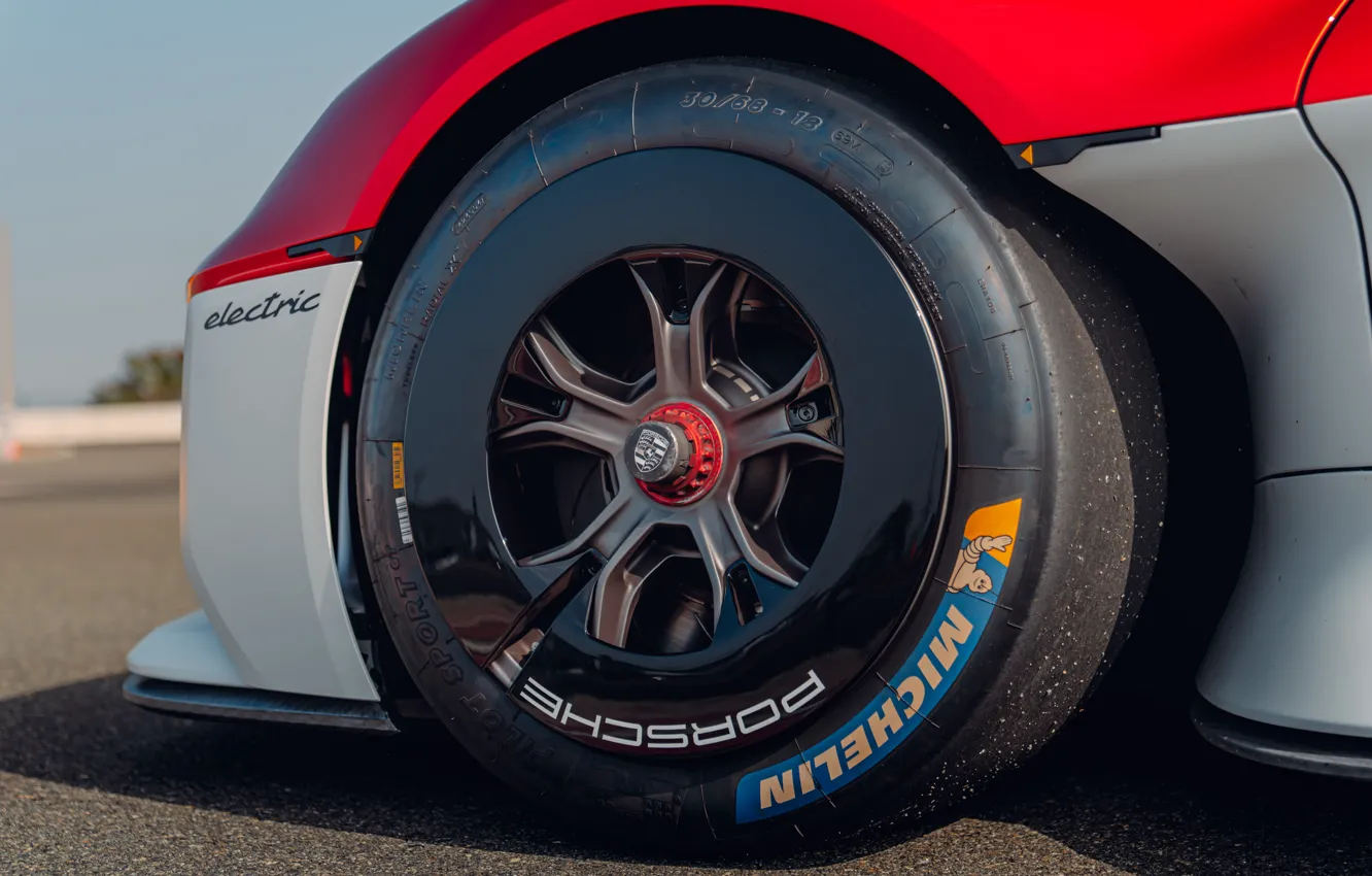 Photo wallpaper Porsche, close-up, wheel, Mission R, Porsche Mission R