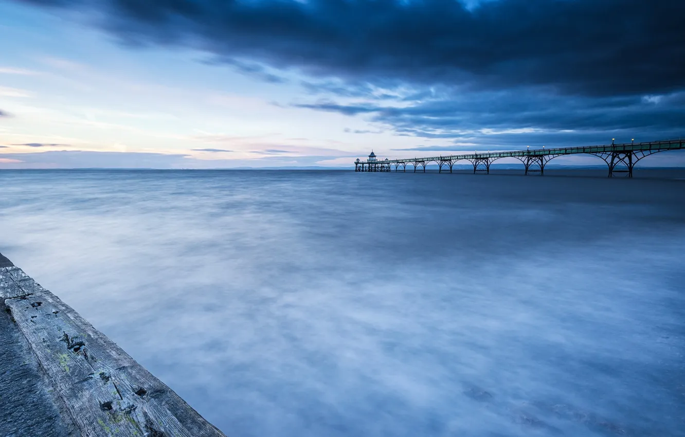Photo wallpaper sea, the sky, bridge