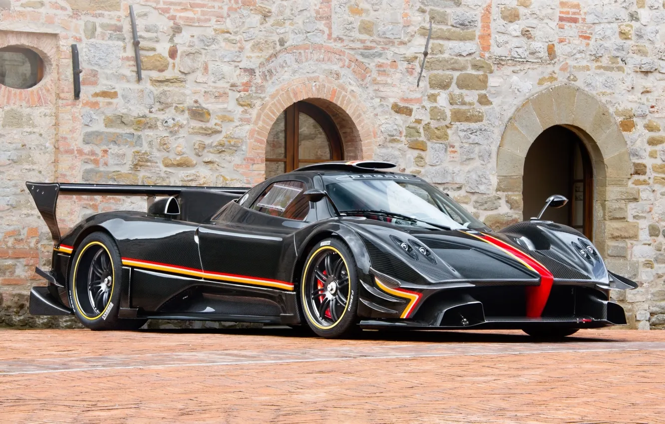 Photo wallpaper background, wall, supercar, Pagani, Zonda, the front, hypercar, Pagani