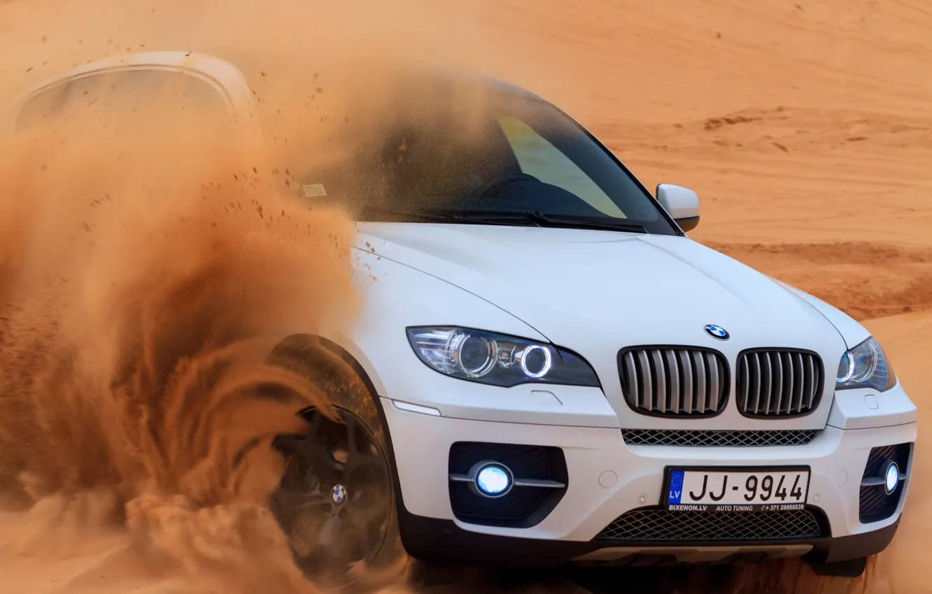 Photo wallpaper Sand, BMW, Desert, BMW, Car, SUV, Sand, Desert