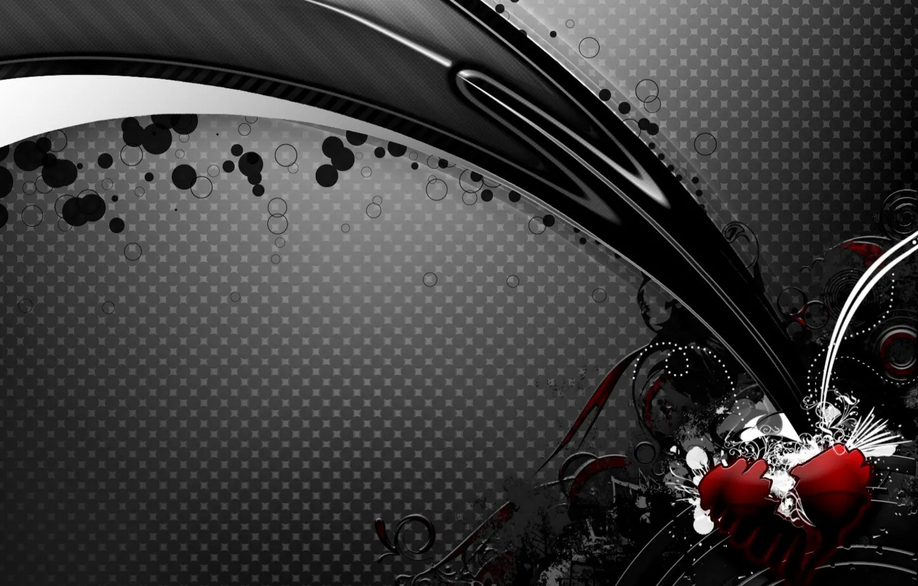 Photo wallpaper black, heart, spot