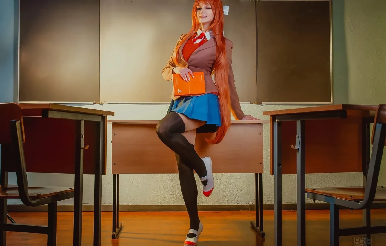 Photo wallpaper girl, style, stockings, cosplay, skirt, wig