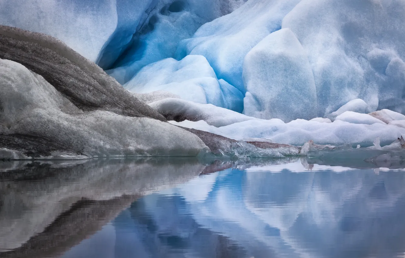 Photo wallpaper ice, water, snow