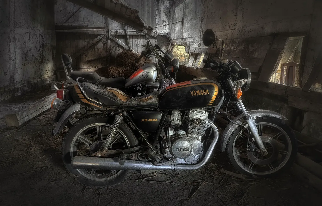 Photo wallpaper background, motorcycles, garage