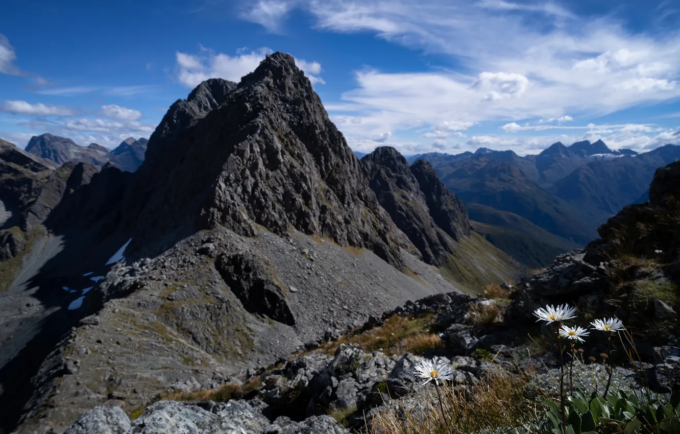 Photo wallpaper mountains, nature, rocks, New Zealand, Ailsa Mountains